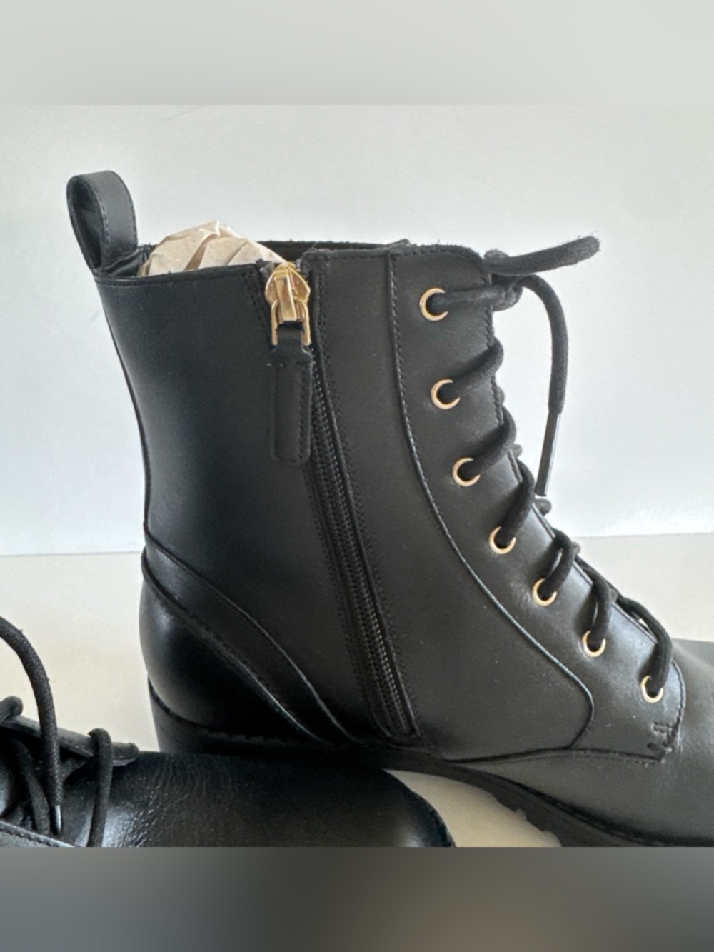 Cole Haan Women’s Camea Lace Up Black Combat Boot 8.5 - Picture 4 of 8